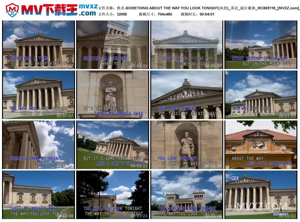 佚名-SOMETHING ABOUT THE WAY YOU LOOK TONIGHT(风景)_英语_流行歌曲_MC805118